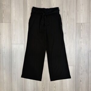 Soybu Medium Black High Waisted Lightweight Pants Belted Pockets Pull On SY9700